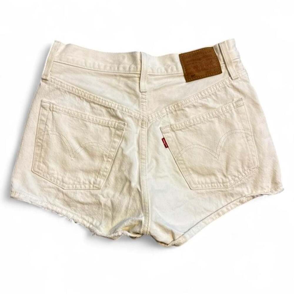 Levi's 501 High-Rise White Denim Cutoff Shorts Women's 26